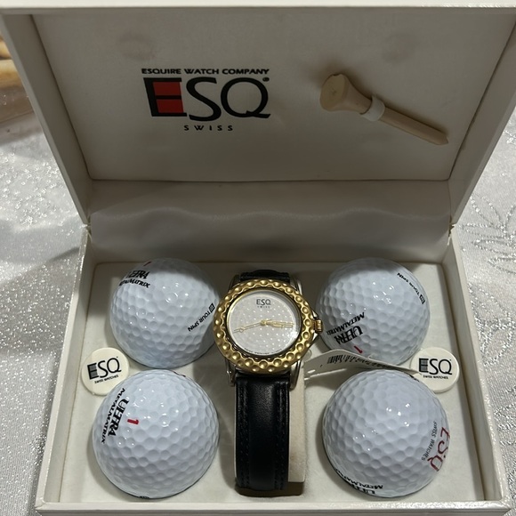 Movado ESQ Golf Watch Swiss Made Limited Collectors Edition With Balls And Box - Picture 1 of 8